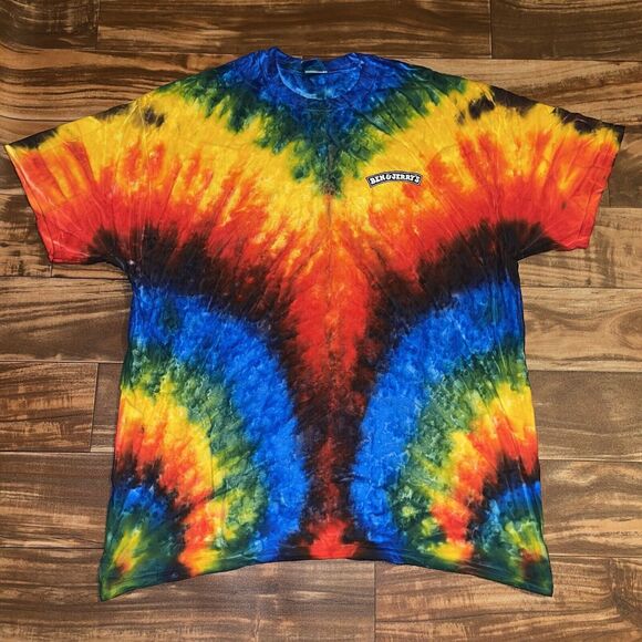Vintage Ben and Jerrys Ice Cream Tie Dye Promo T-Shirt - Size Small - Picture 5 of 10